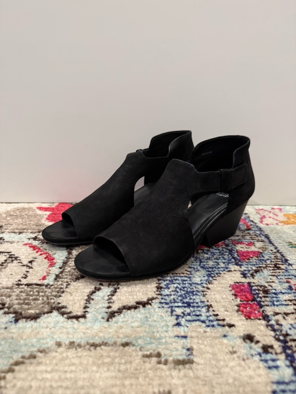 Eileen Fisher 'Iris-TL' Black Tumbler Nubuck Shoes - Size 11